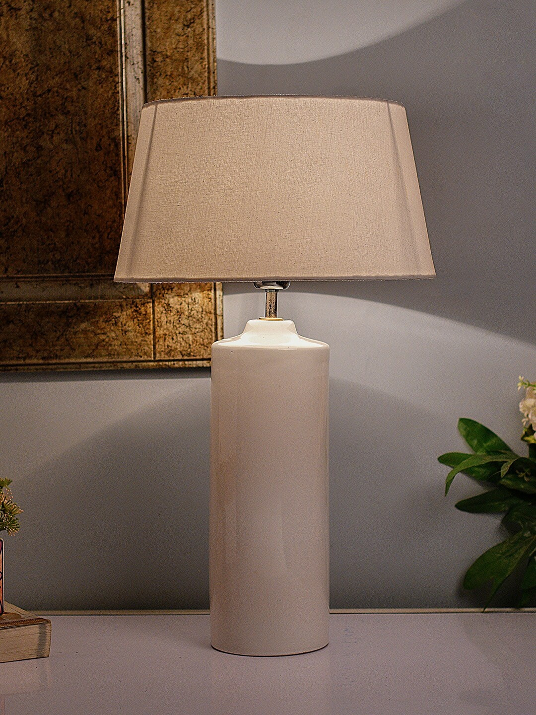 

Homesake White Solid Handcrafted Table Lamp with Shade