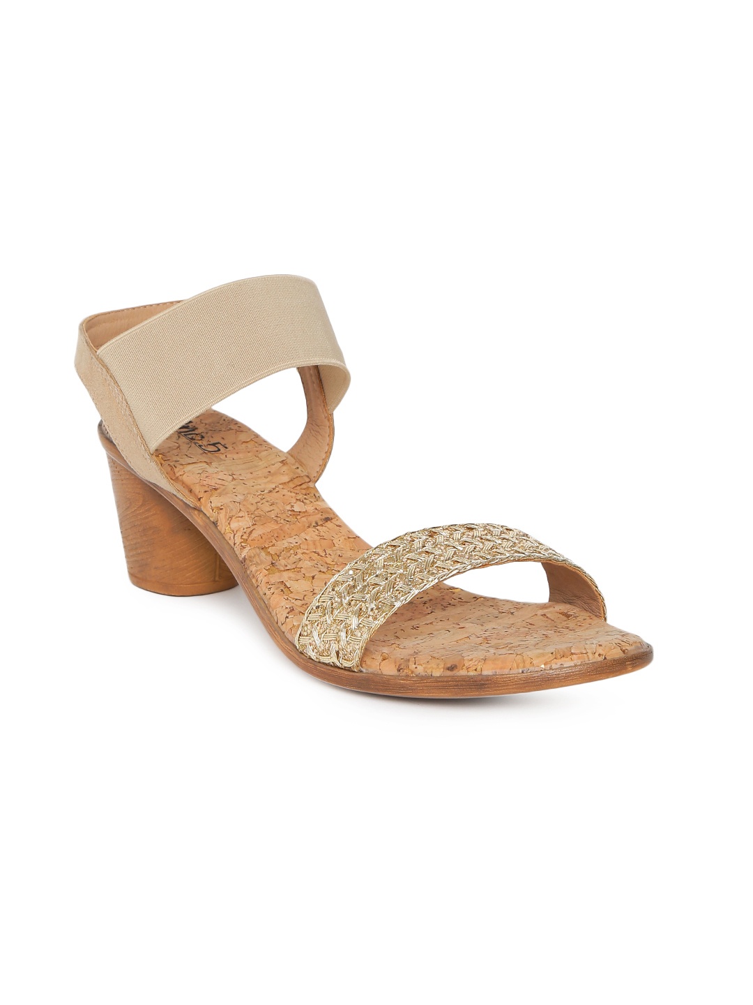 

Inc 5 Women Gold-Toned Woven Design Heels