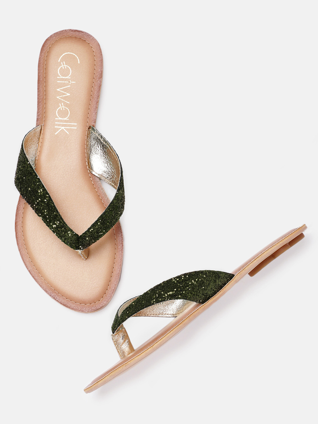 

Catwalk Women Green Solid Open Toe Flats