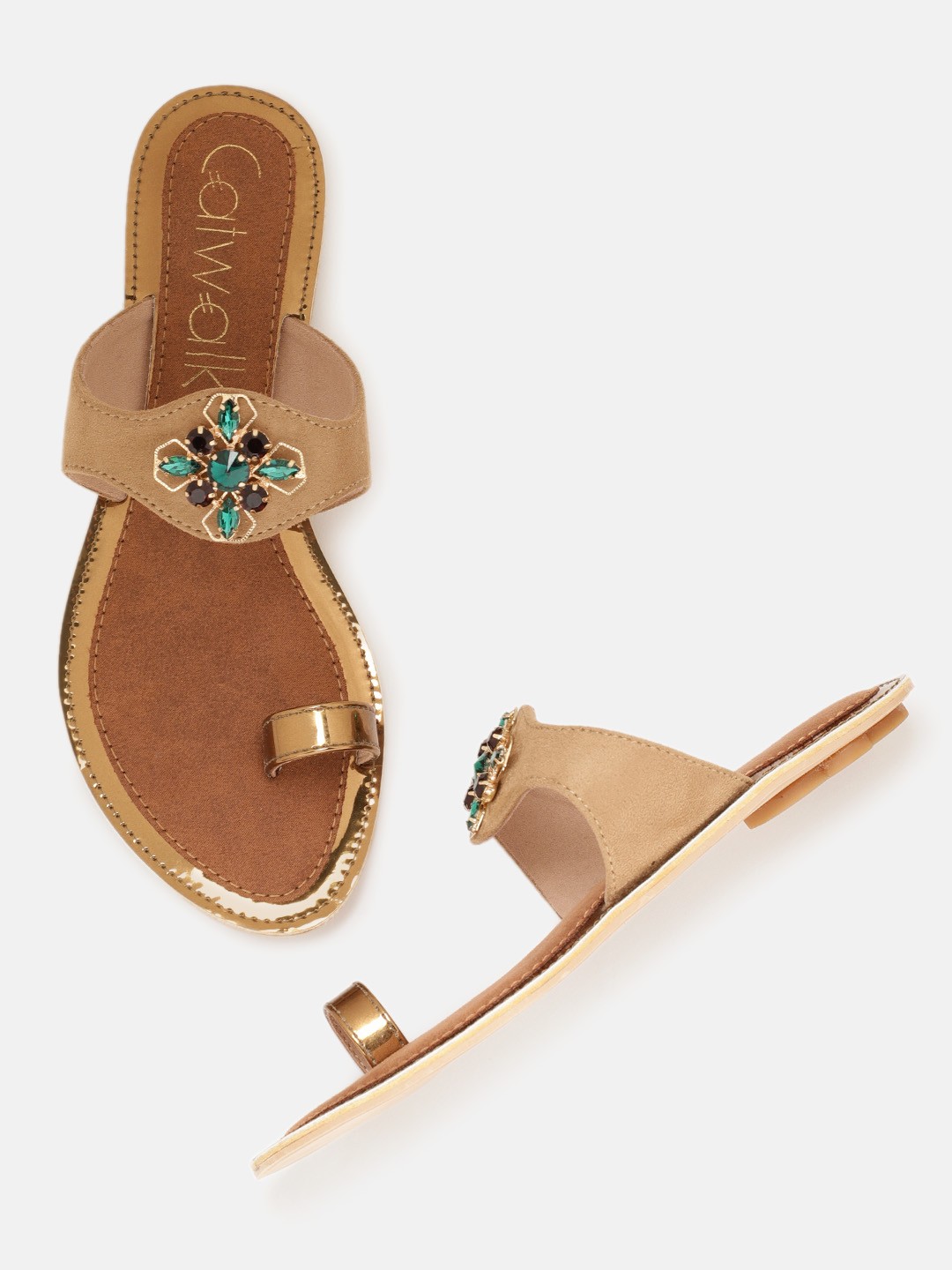 

Catwalk Women Brown Embellished One Toe Flats