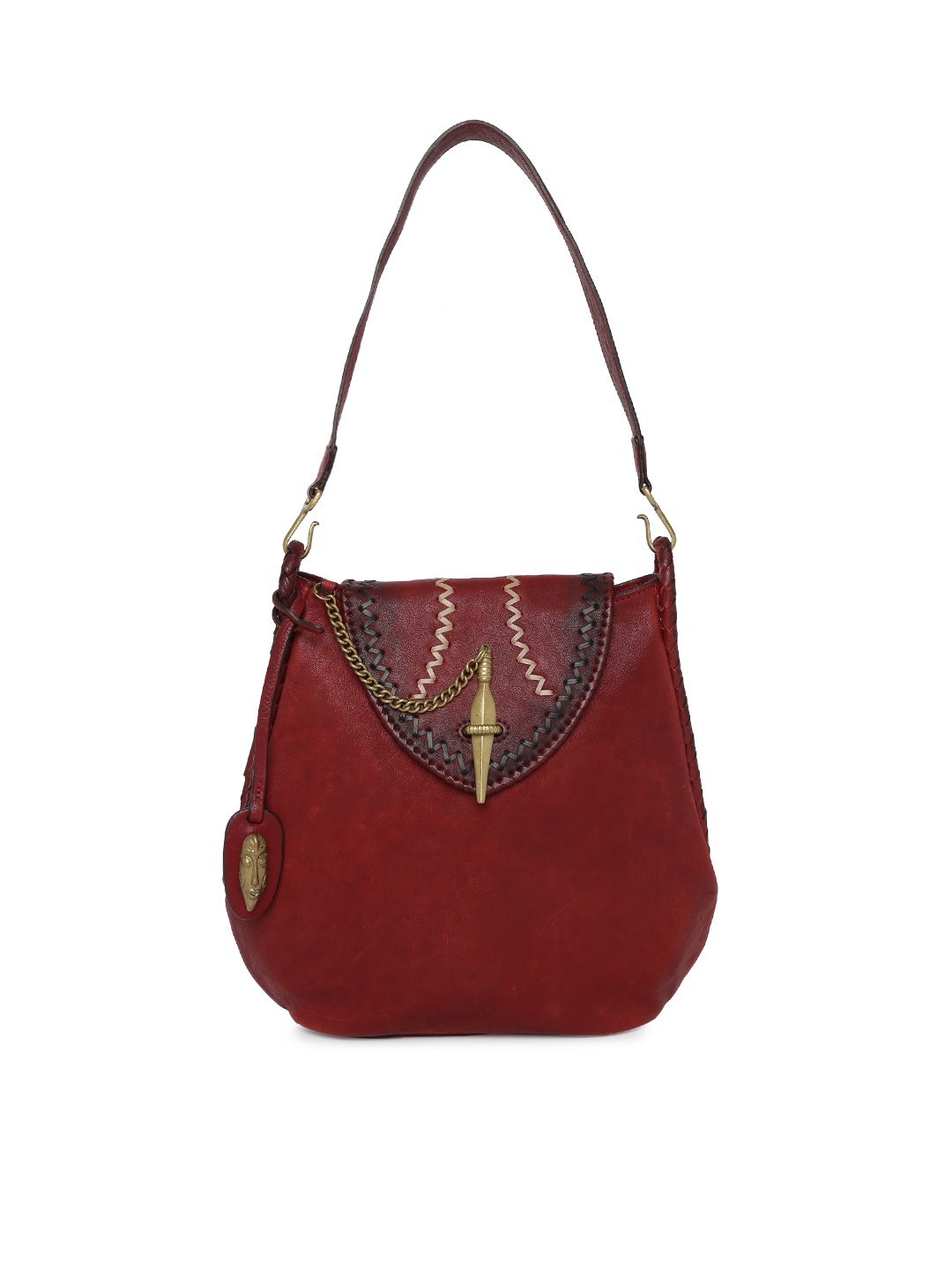 

Hidesign Red Solid Leather Shoulder Bag