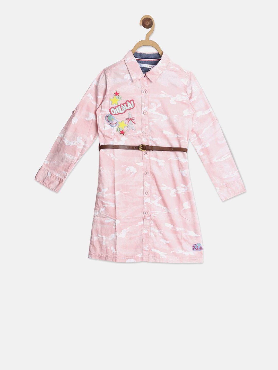 

ELLE Girls Pink Printed Shirt Dress