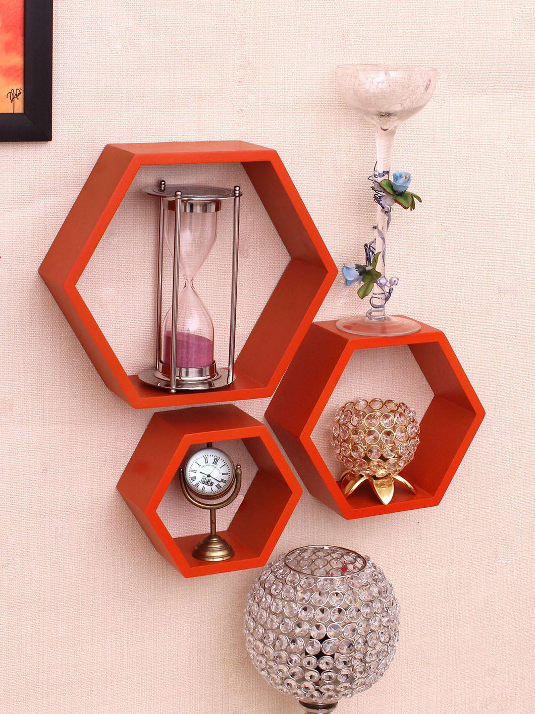 

Home Sparkle Orange MDF Basic Wall Shelf