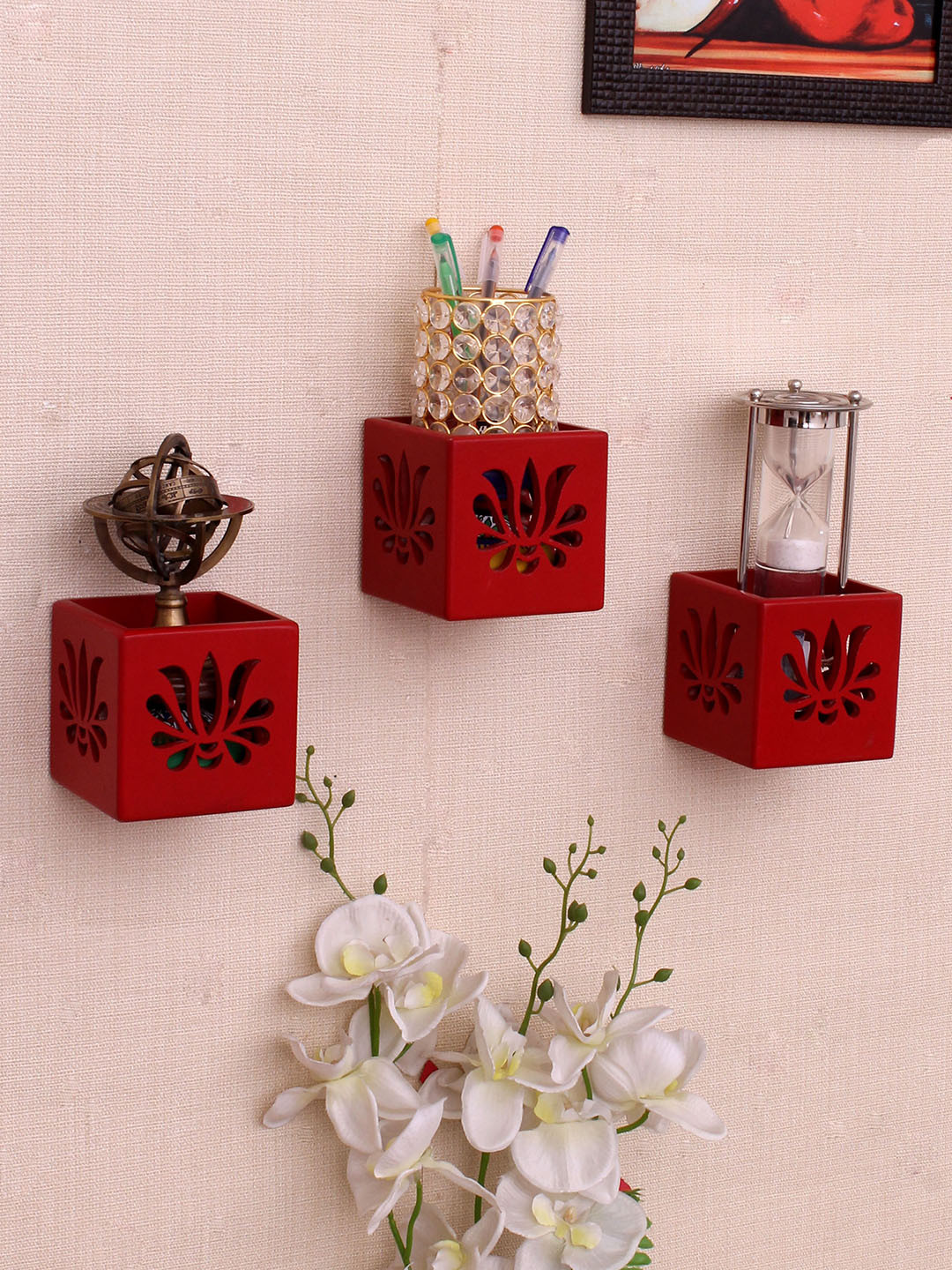 

Home Sparkle Red MDF Basic Wall Shelf