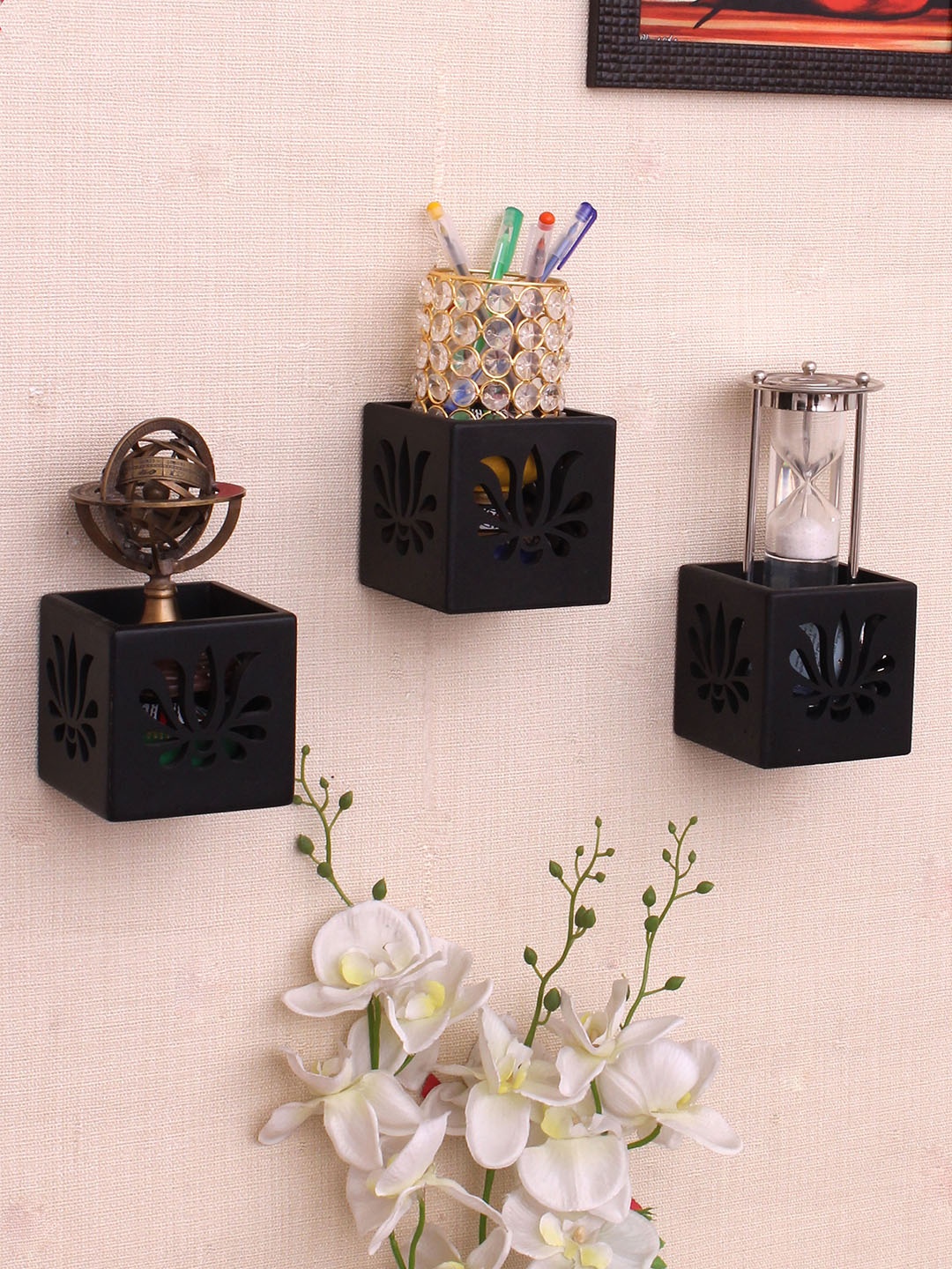 

Home Sparkle Black MDF Basic Wall Shelf