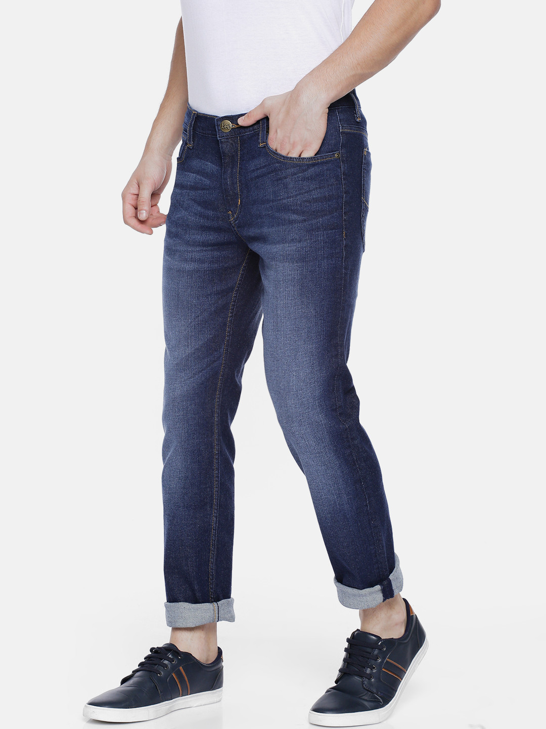 

Lee Men Blue Bruce Skinny Fit Mid-Rise Clean Look Stretchable Jeans