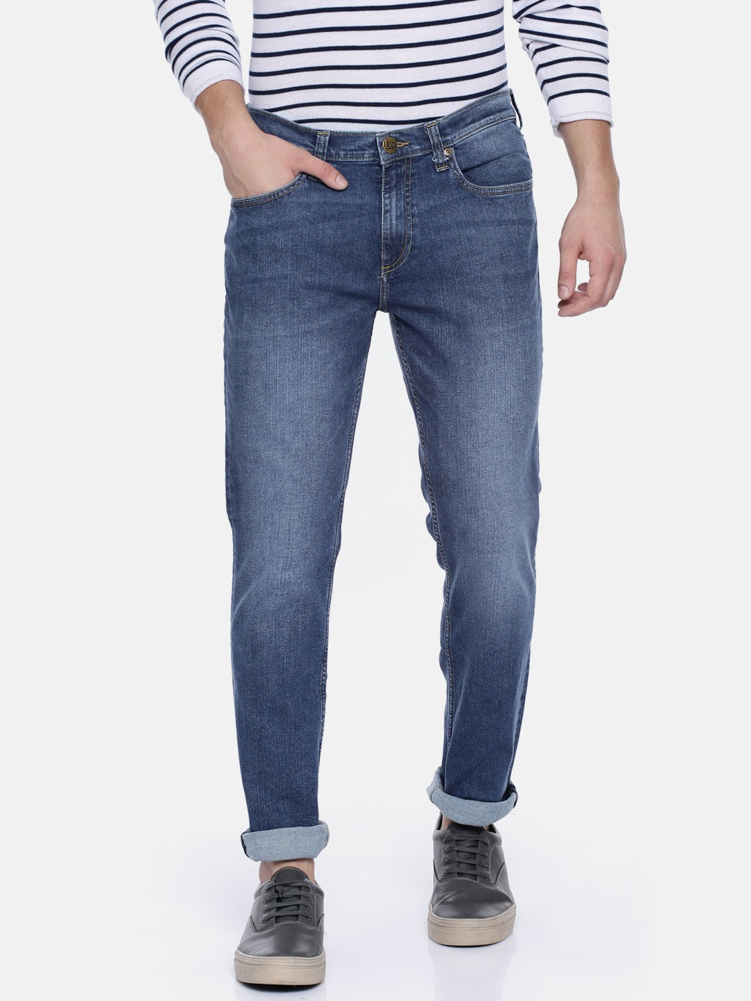 

Lee Men Blue Bruce Skinny Fit Low-Rise Clean Look Stretchable Jeans