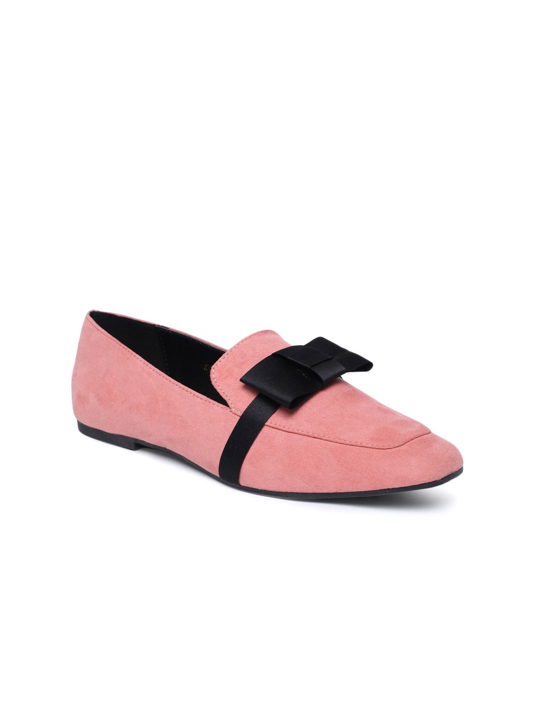 

Allen Solly Women Pink Solid Synthetic Suede Ballerinas with Bow Detail