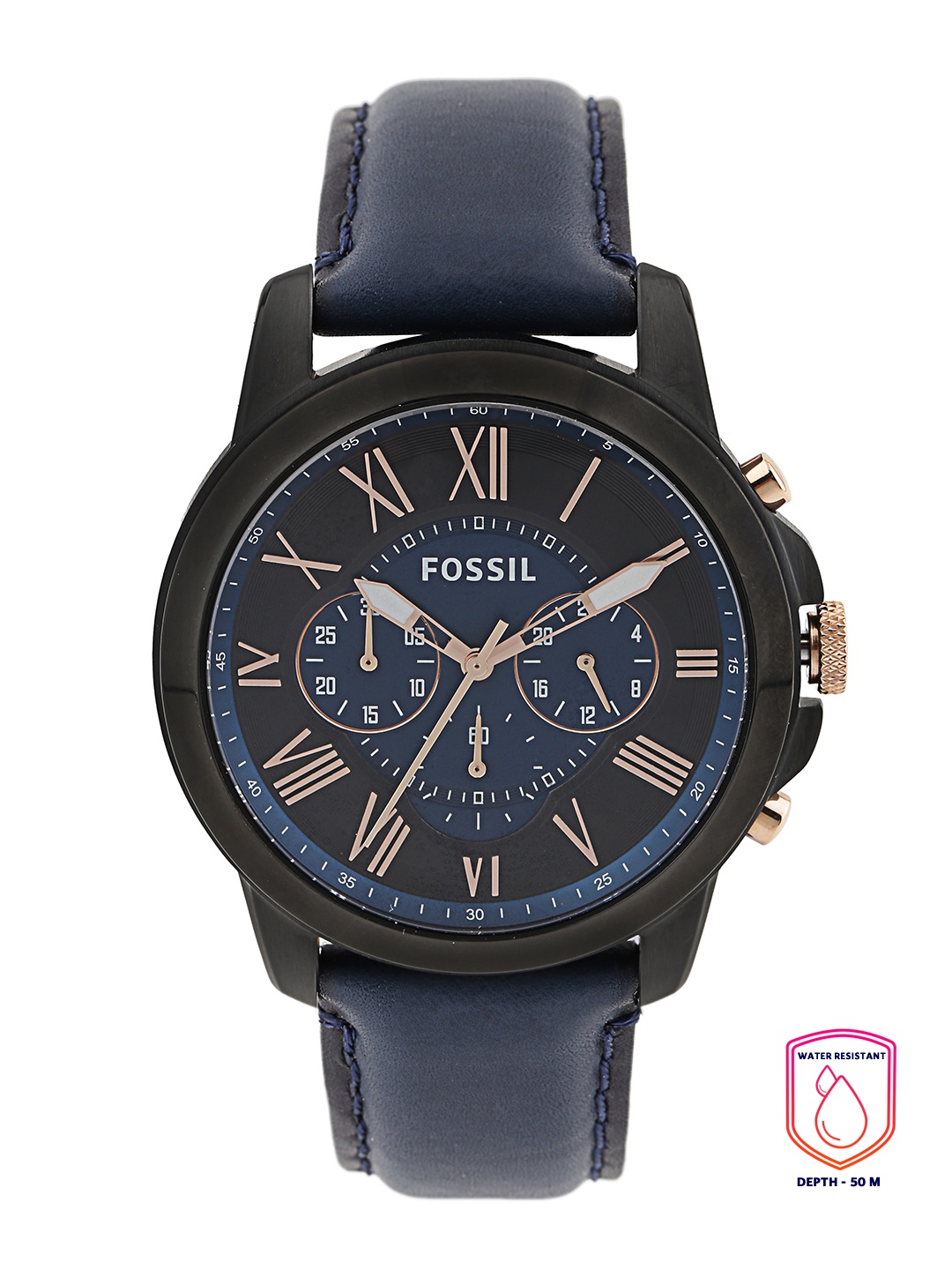 

Fossil Men Blue & Black Dial Watch FS5061I