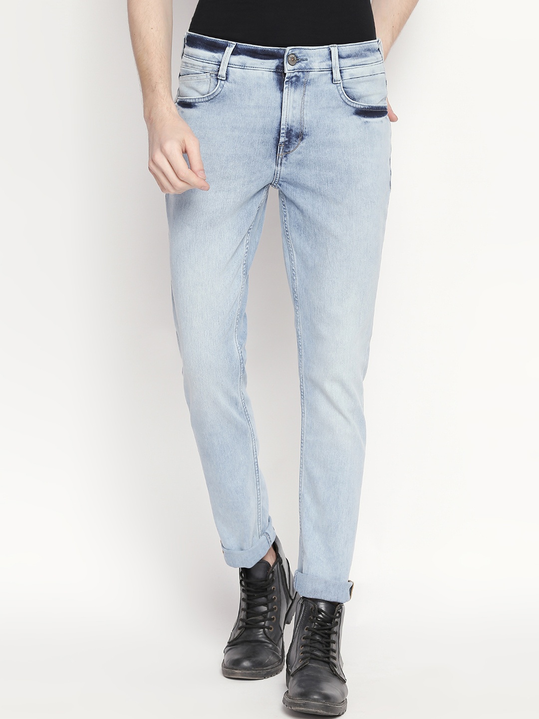 

SF JEANS by Pantaloons Men Blue Slim Fit Mid-Rise Clean Look Jeans