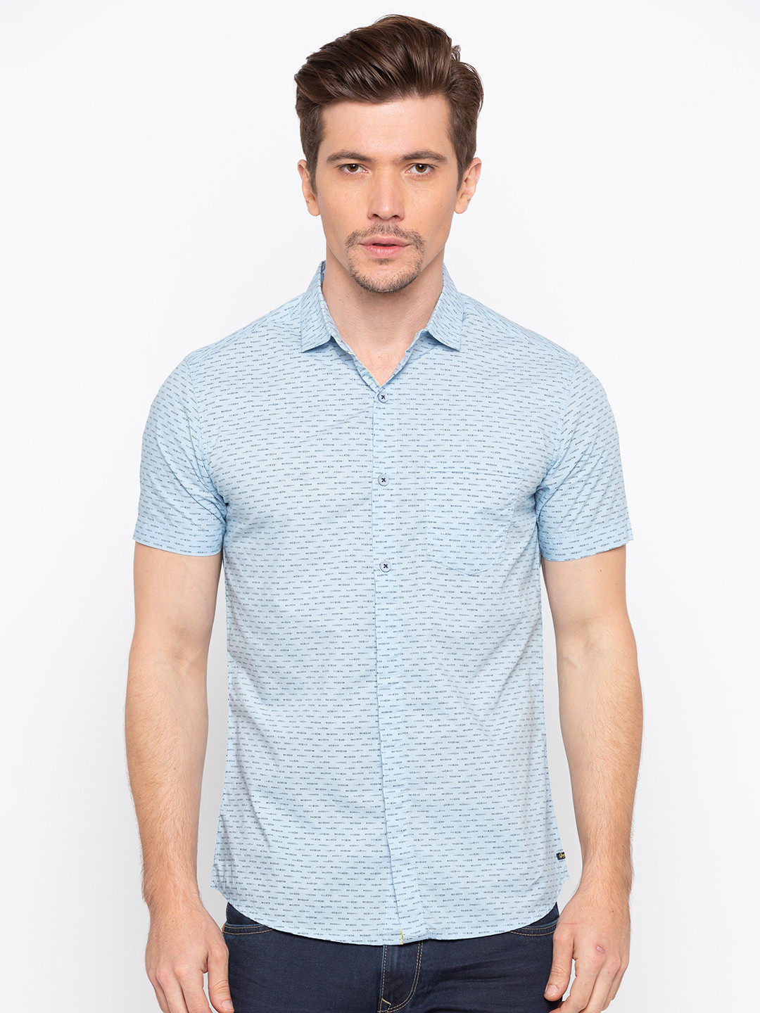 

SPYKAR Men Blue Slim Fit Printed Casual Shirt