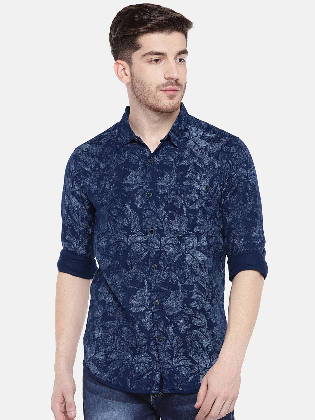 

SPYKAR Men Blue Slim Fit Printed Casual Shirt