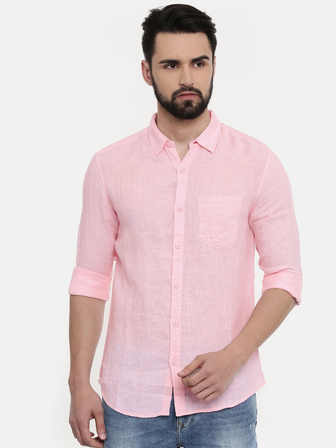 

SPYKAR Men Pink Slim Fit Solid Casual Shirt