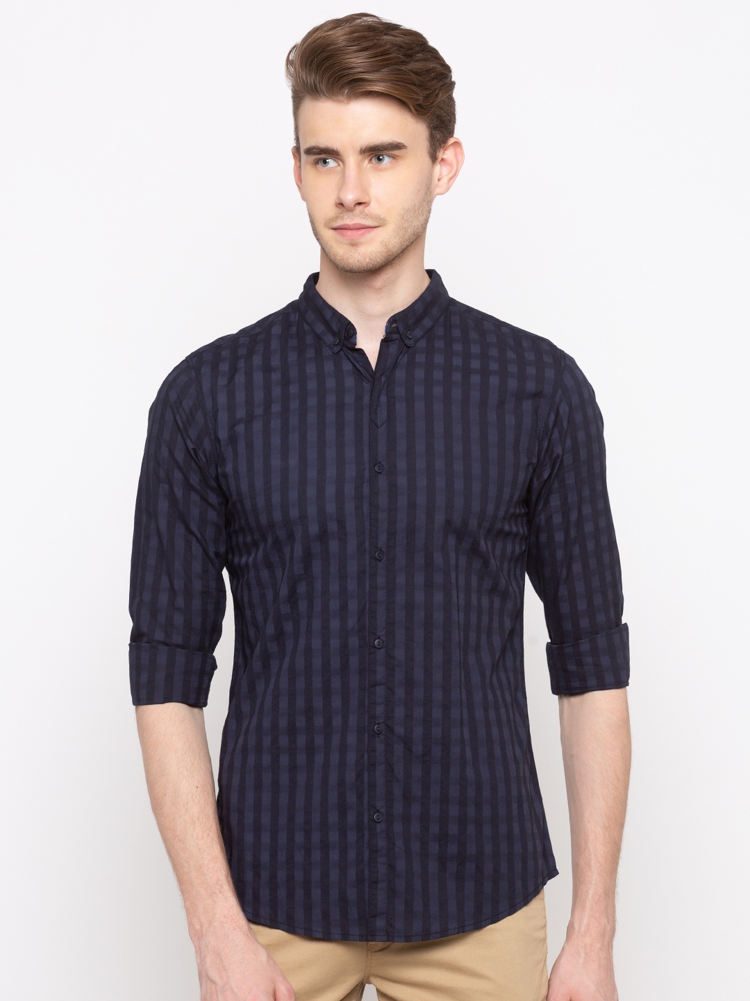 

SPYKAR Men Blue Slim Fit Printed Casual Shirt