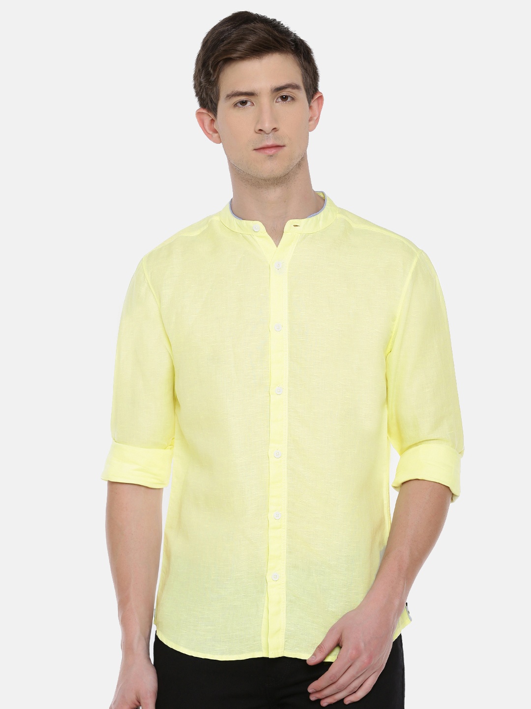 

SPYKAR Men Yellow Slim Fit Solid Casual Shirt