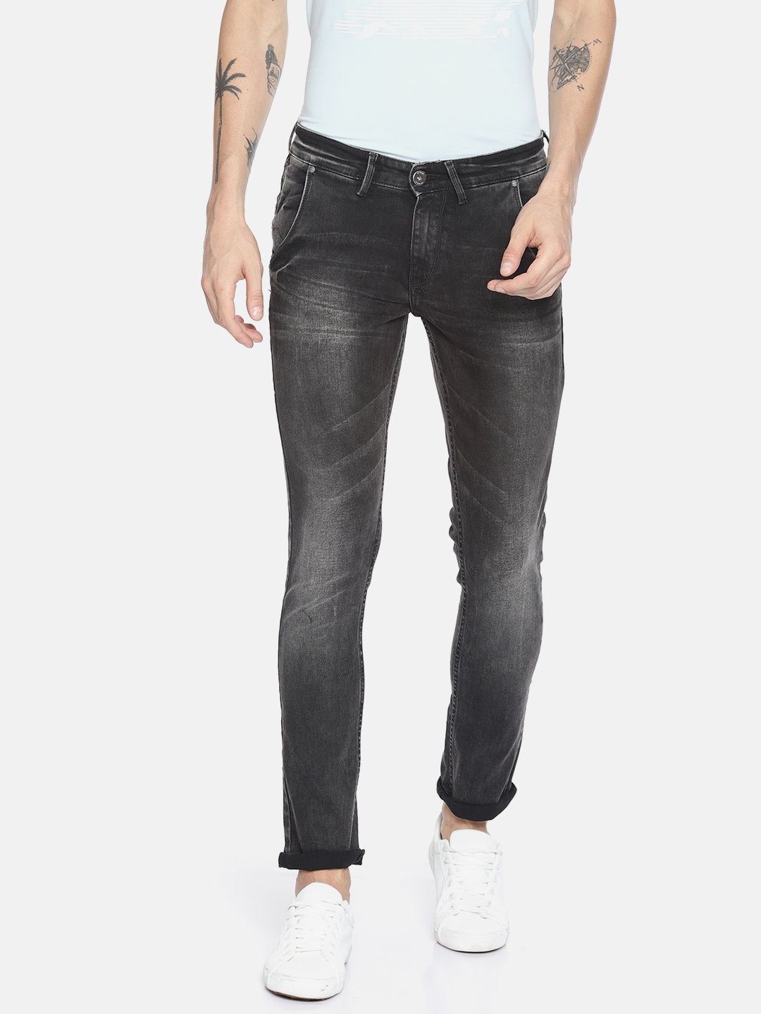 

SPYKAR Men Black Skinny Fit Low-Rise Clean Look Stretchable Jeans