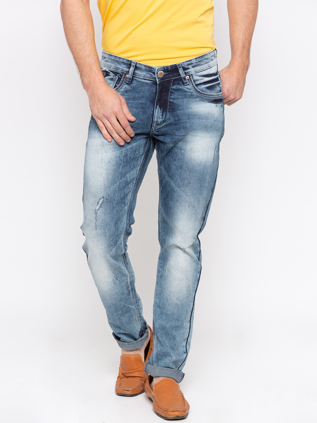 

SPYKAR Men Blue Skinny Fit Low-Rise Low Distress Jeans