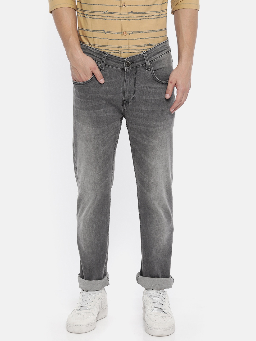 

SPYKAR Men Grey Comfort Fit Low-Rise Clean Look Jeans