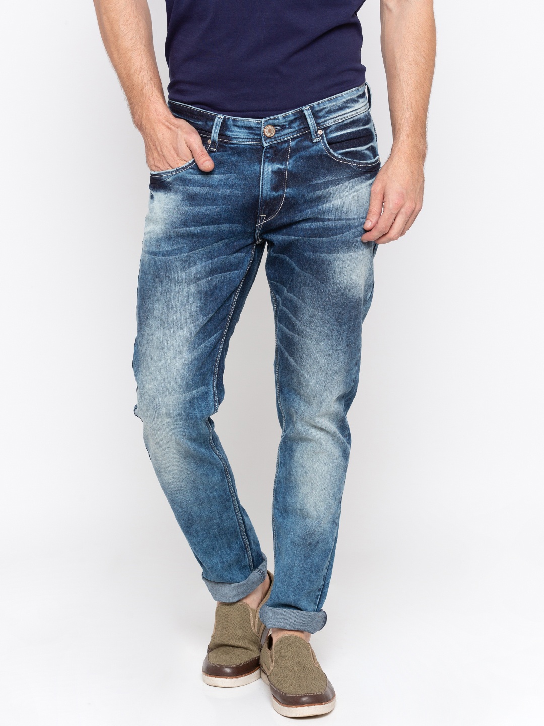 

SPYKAR Men Blue Skinny Fit Low-Rise Clean Look Jeans