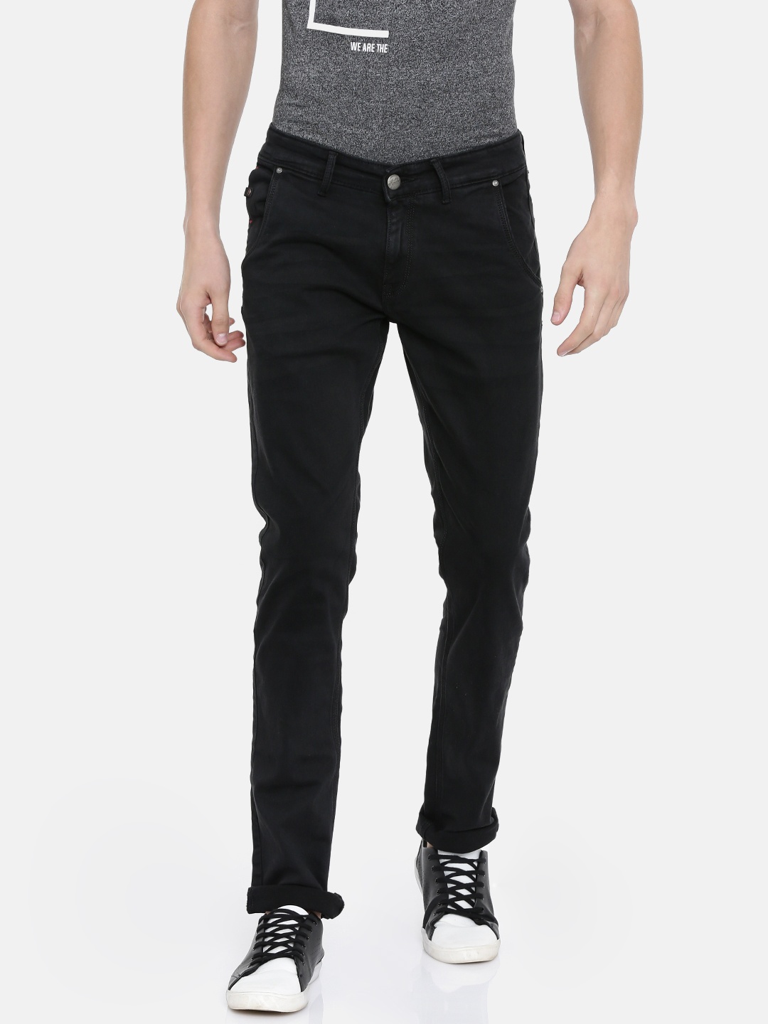 

SPYKAR Men Black Skinny Fit Low-Rise Clean Look Stretchable Jeans