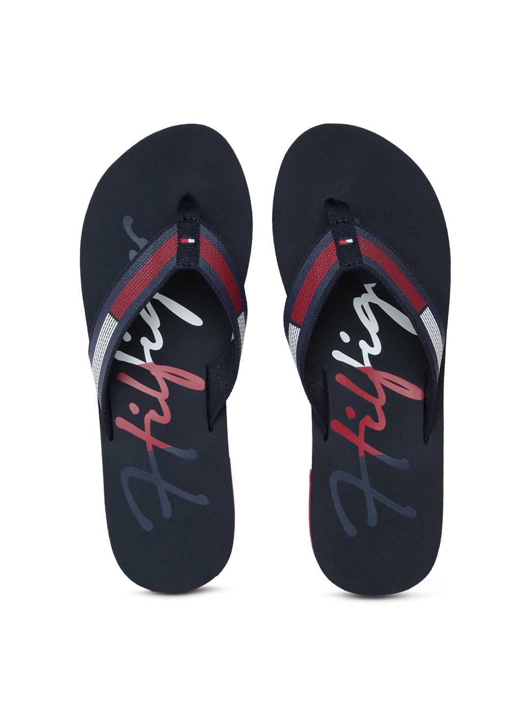 

Tommy Hilfiger Women Red & Navy Blue Printed Thong Flip-Flops