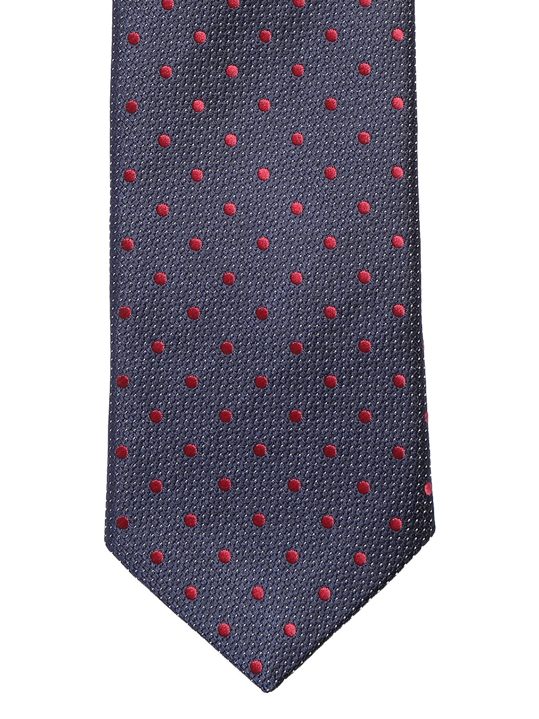 

Lino Perros Blue & Red Woven Design Broad Tie, Navy blue