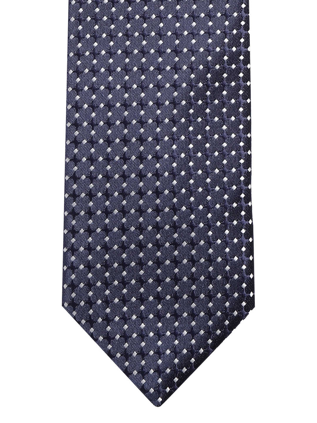

Lino Perros Navy & Off-White Woven Design Broad Tie, Navy blue