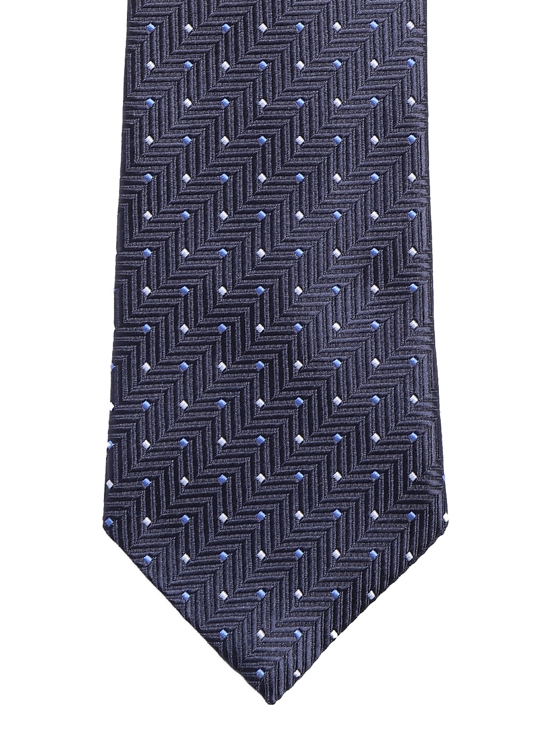 

Lino Perros Navy Blue Woven Design Broad Tie