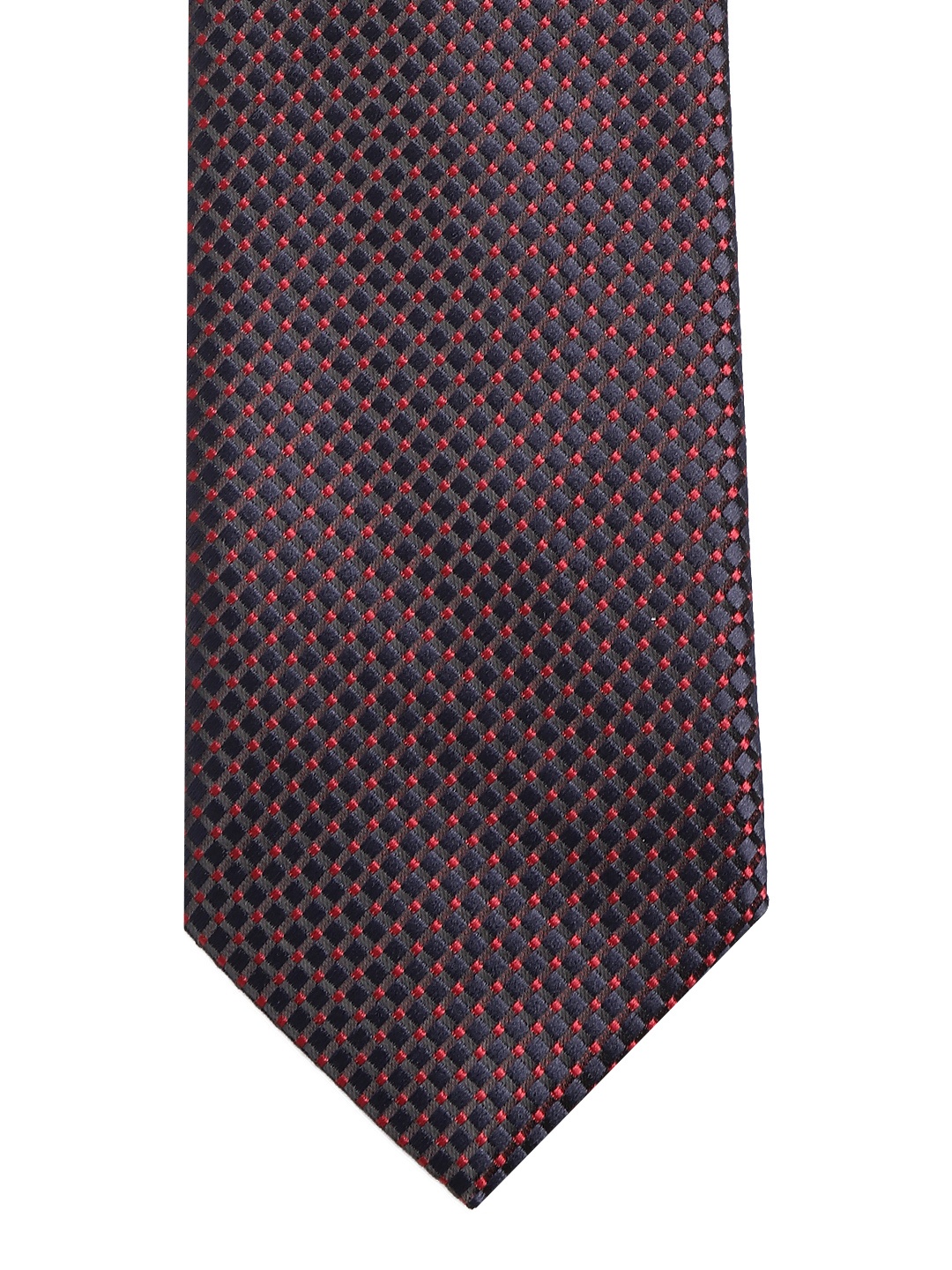 

Lino Perros Red & Navy Blue Woven Design Broad Tie