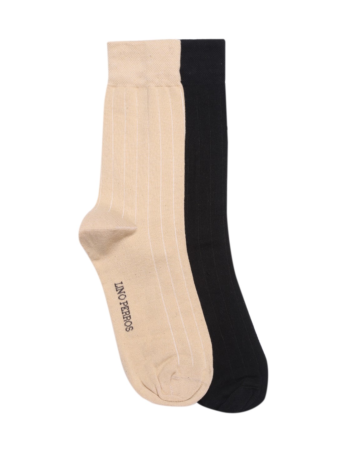 

Lino Perros Men Pack of 2 Striped Above Ankle Length Socks, Black
