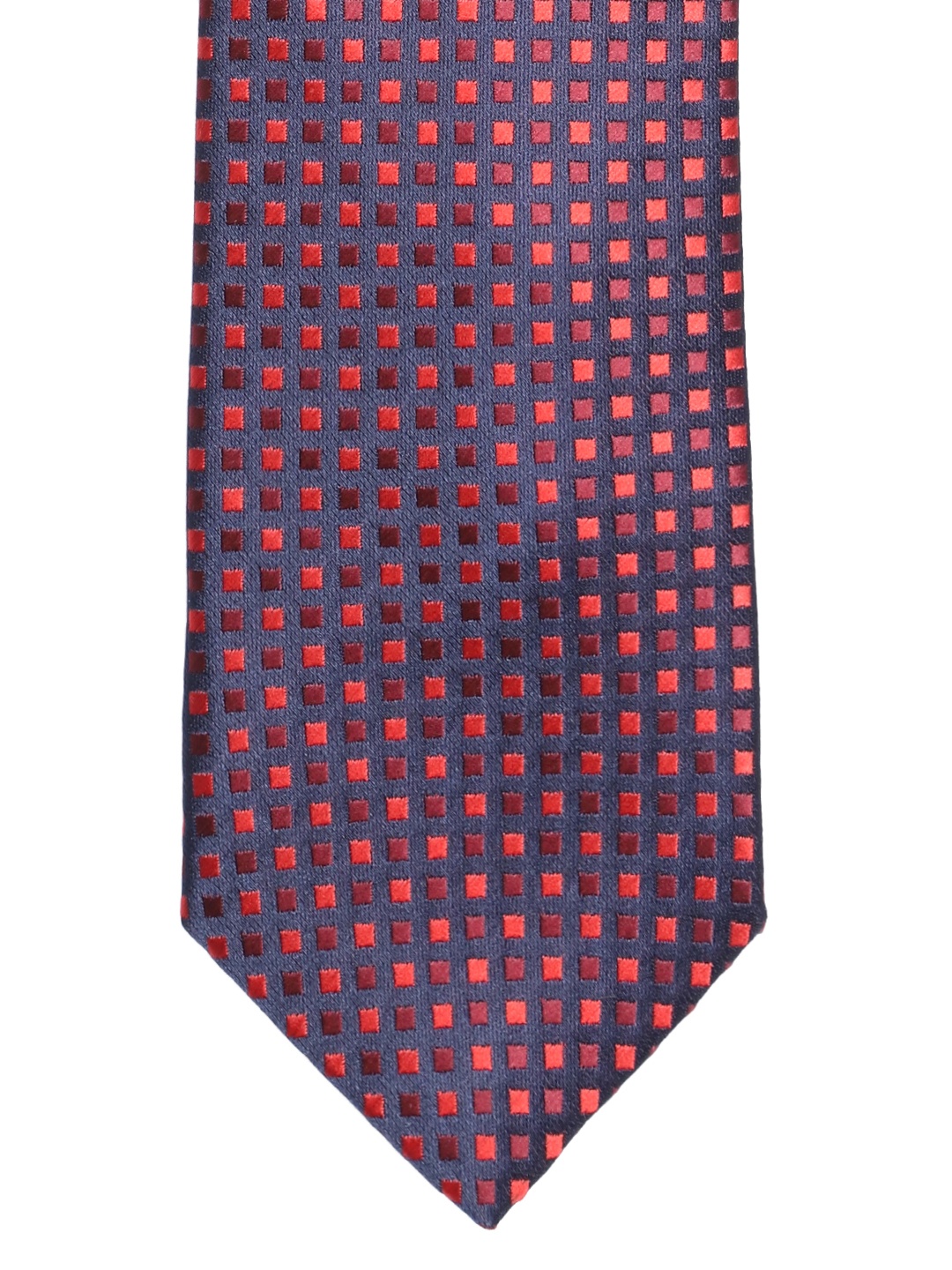 

Lino Perros Navy Blue & Red Woven Design Broad Tie