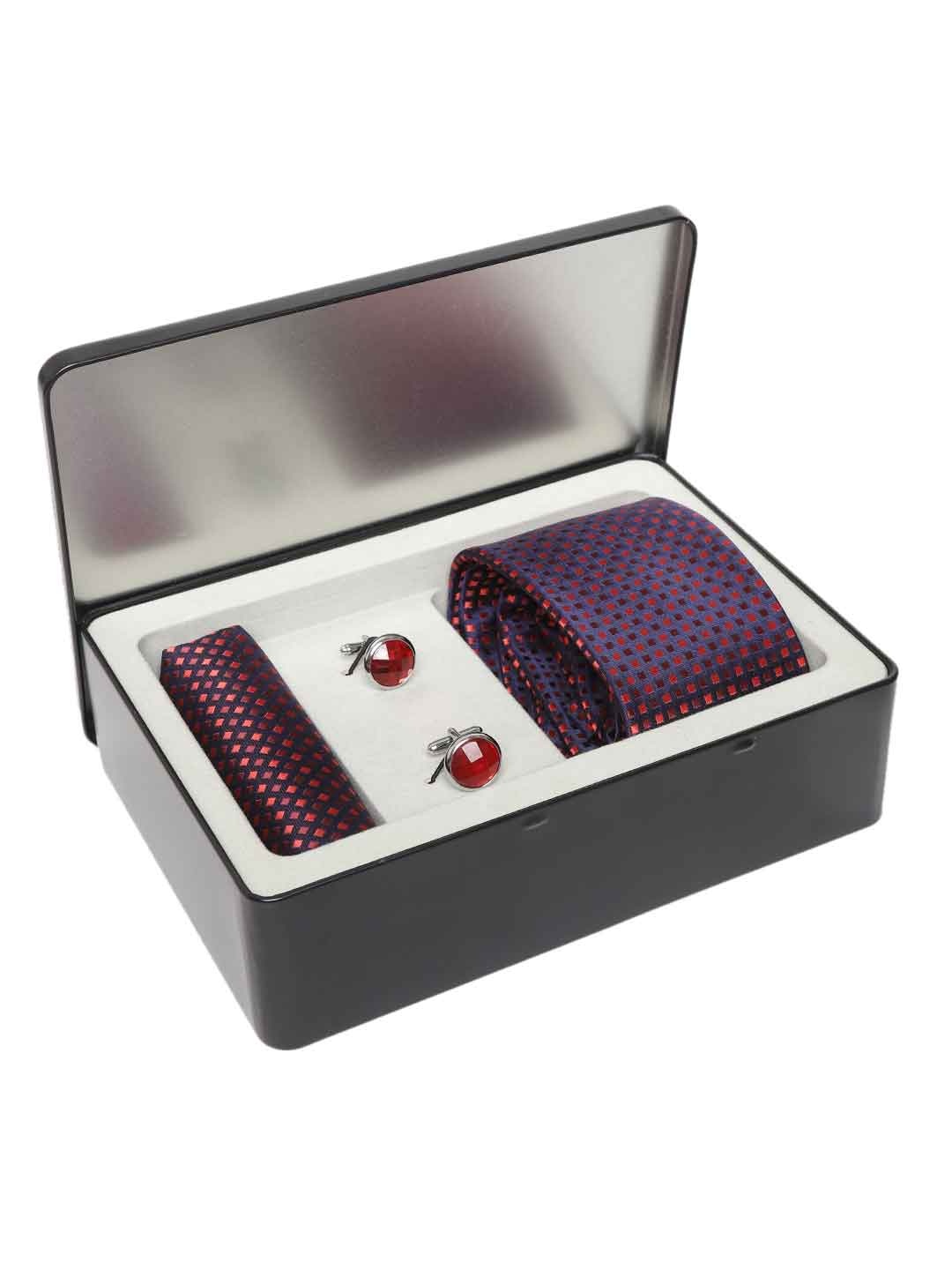

Lino Perros Men Navy Blue & Red Accessory Gift Set