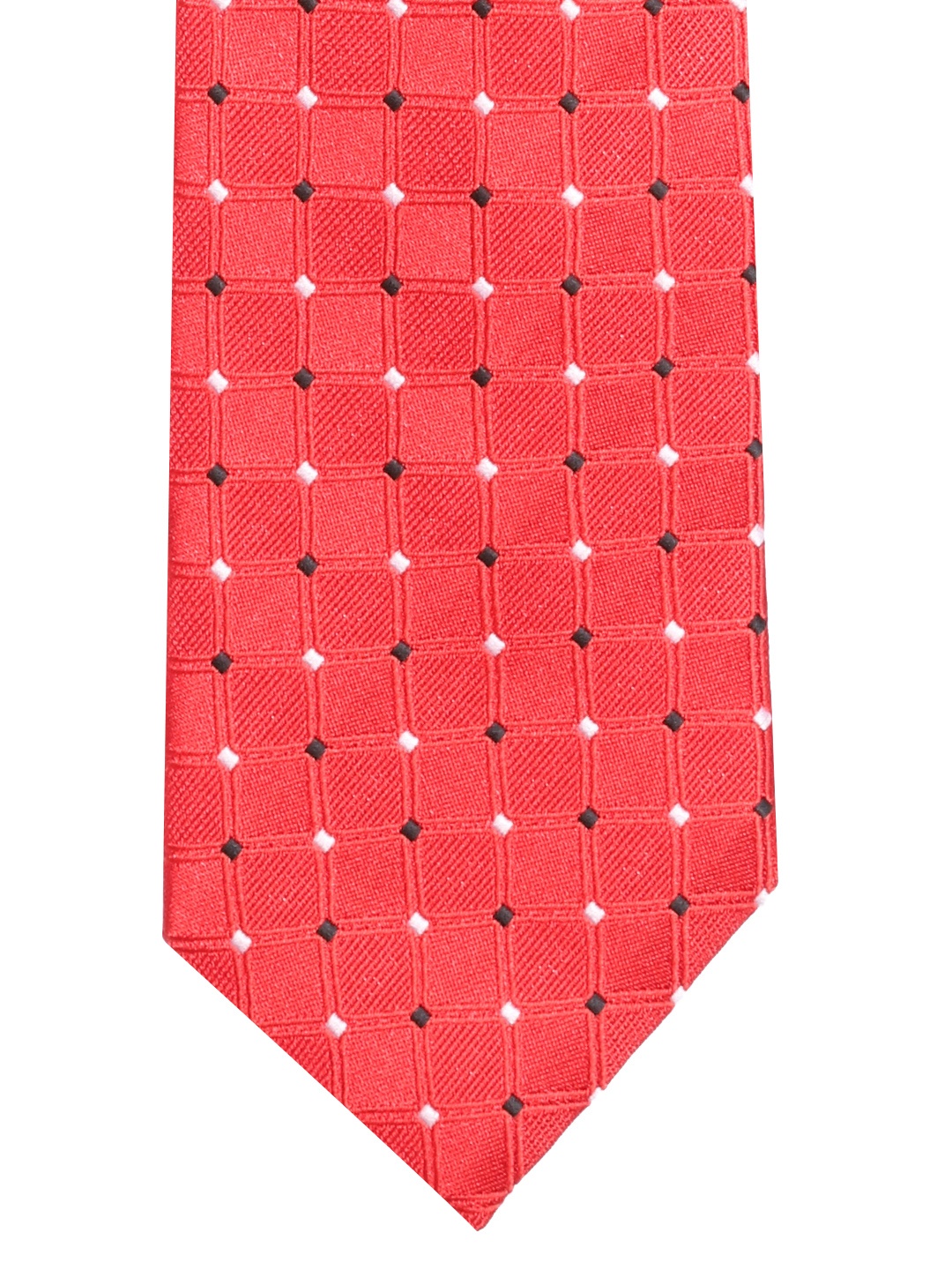 

Lino Perros Red & Black Woven Design Broad Tie
