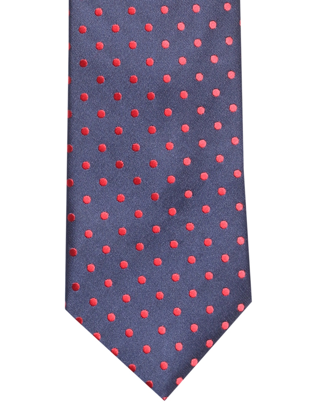 

Lino Perros Navy Blue & Red Woven Design Broad Tie