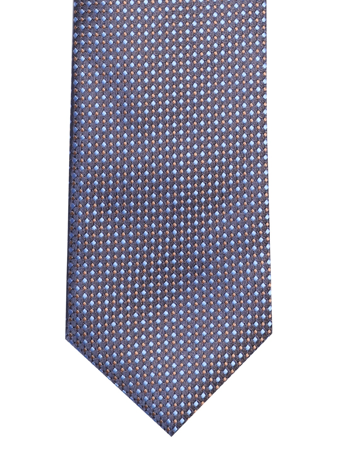 

Lino Perros Navy Blue & Brown Woven Design Broad Tie