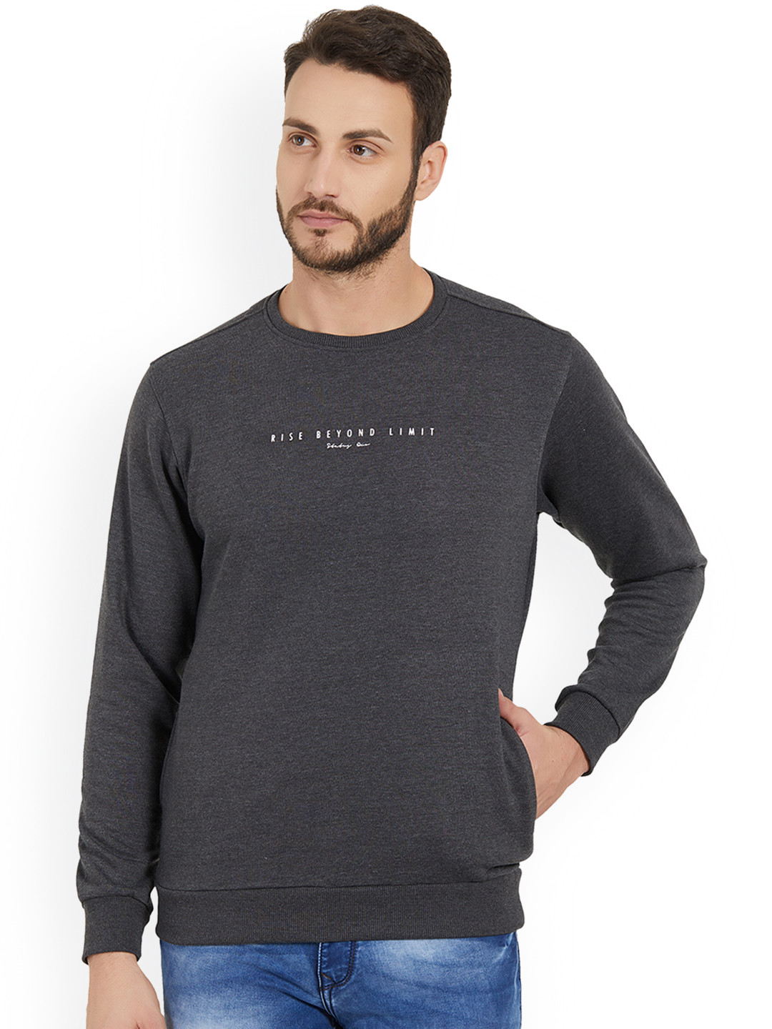 

Status Quo Mens Anthra Grey Slim Fit Sweatshirt