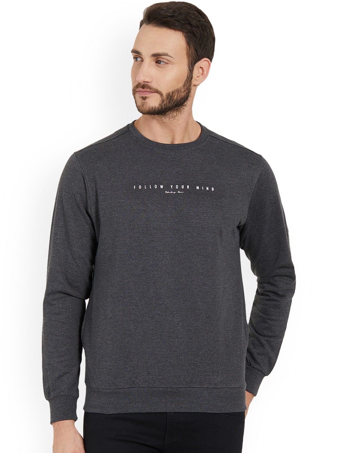 

Status Quo Men Grey Printed Sweatshirt