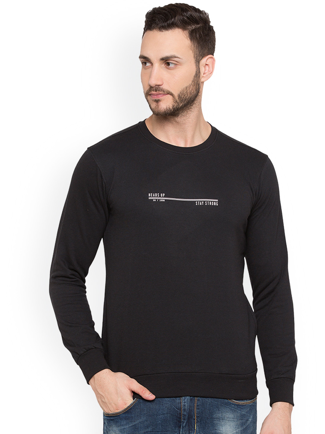 

Status Quo Men Black Printed Sweatshirt