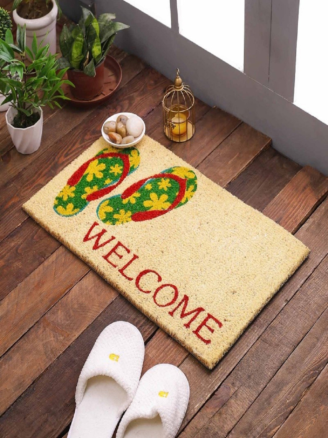 

SWHF Beige Rectangular Anti-Skid Coir Doormat