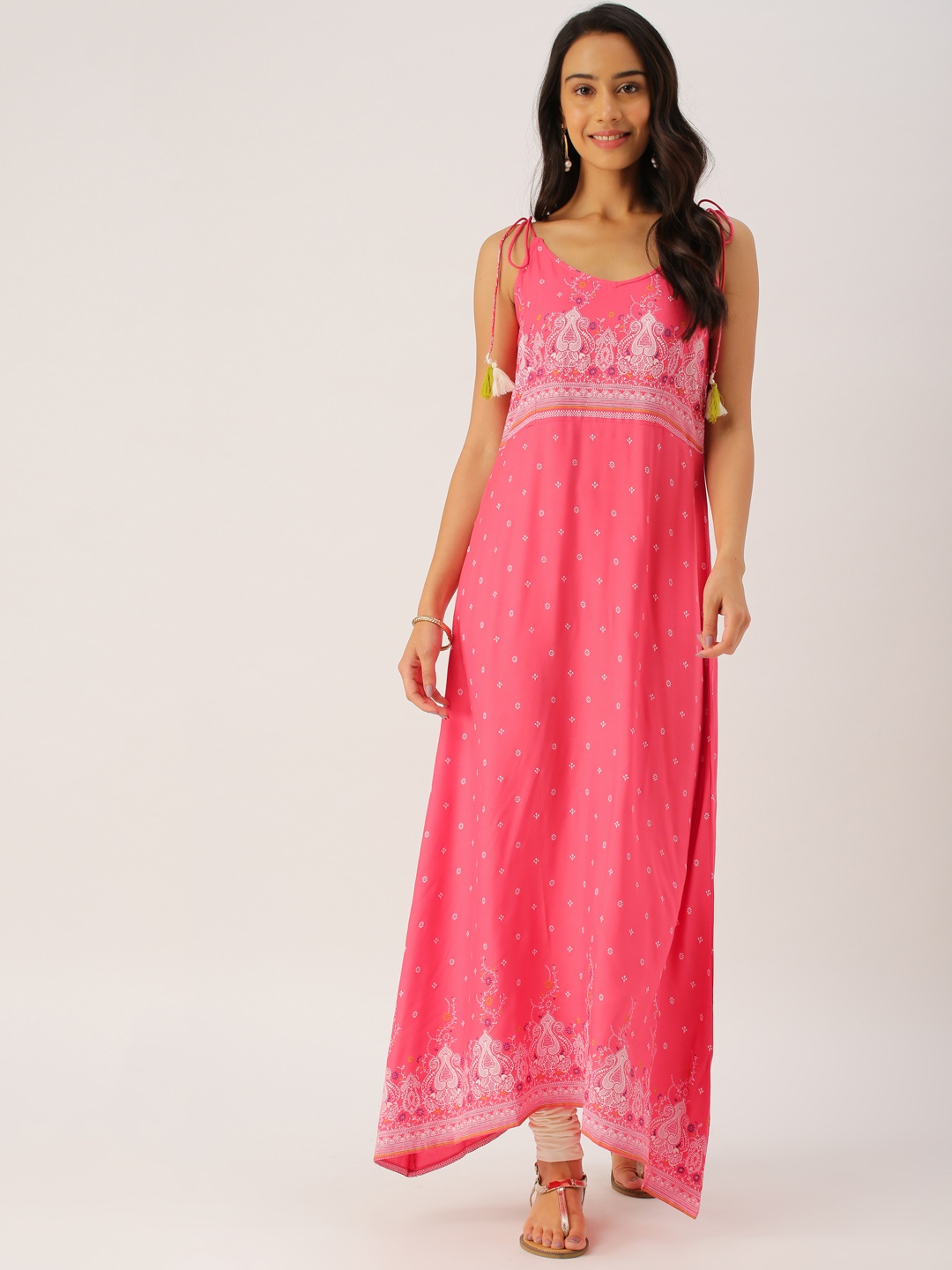 

IMARA Women Pink Printed A-Line Kurta