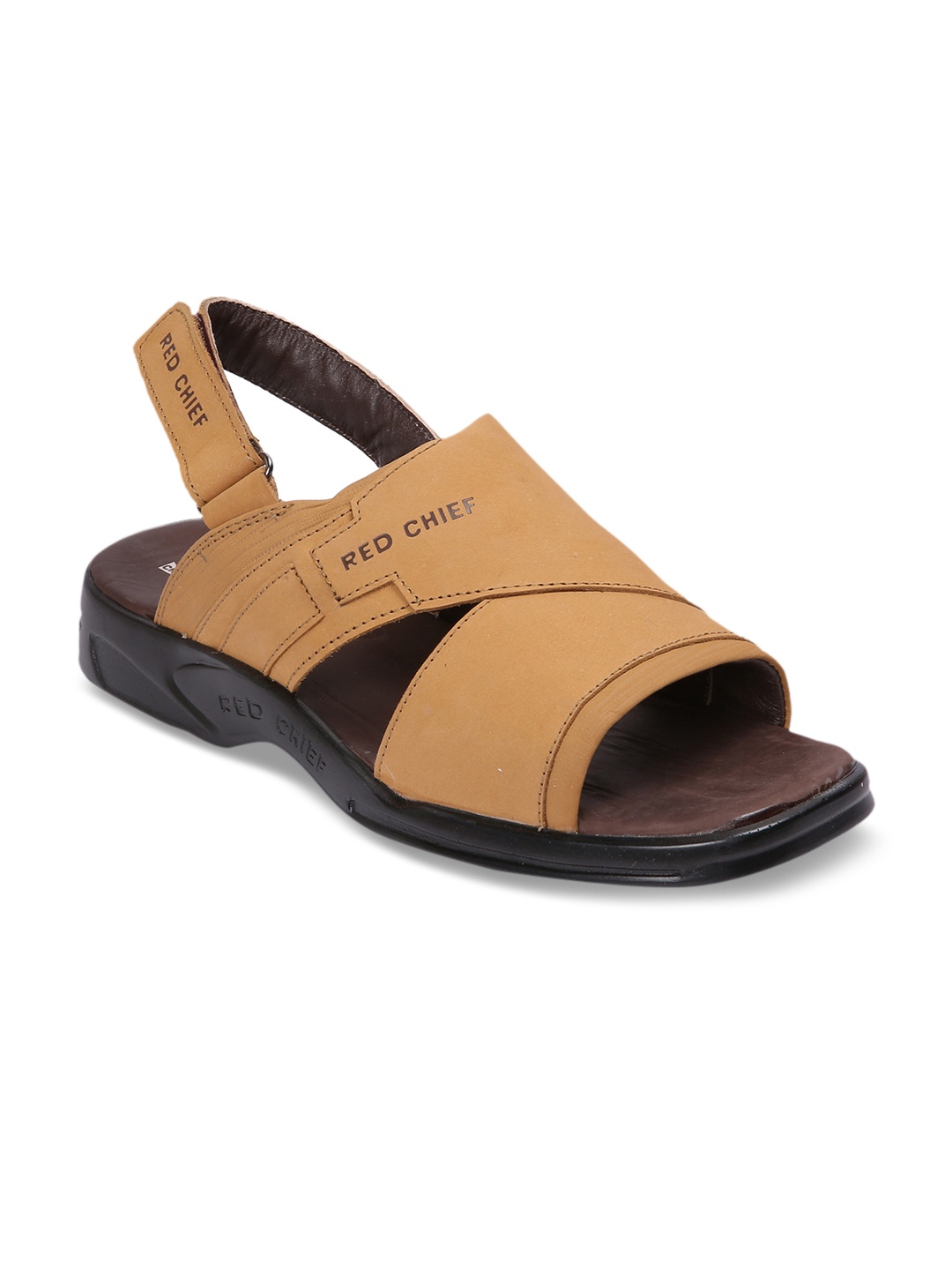 

Red Chief Men Beige Leather Comfort Sandals