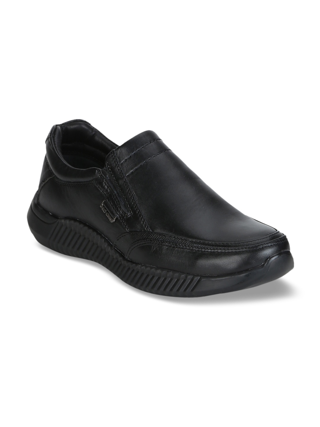 

Red Chief Men Black Leather Slip-On Sneakers