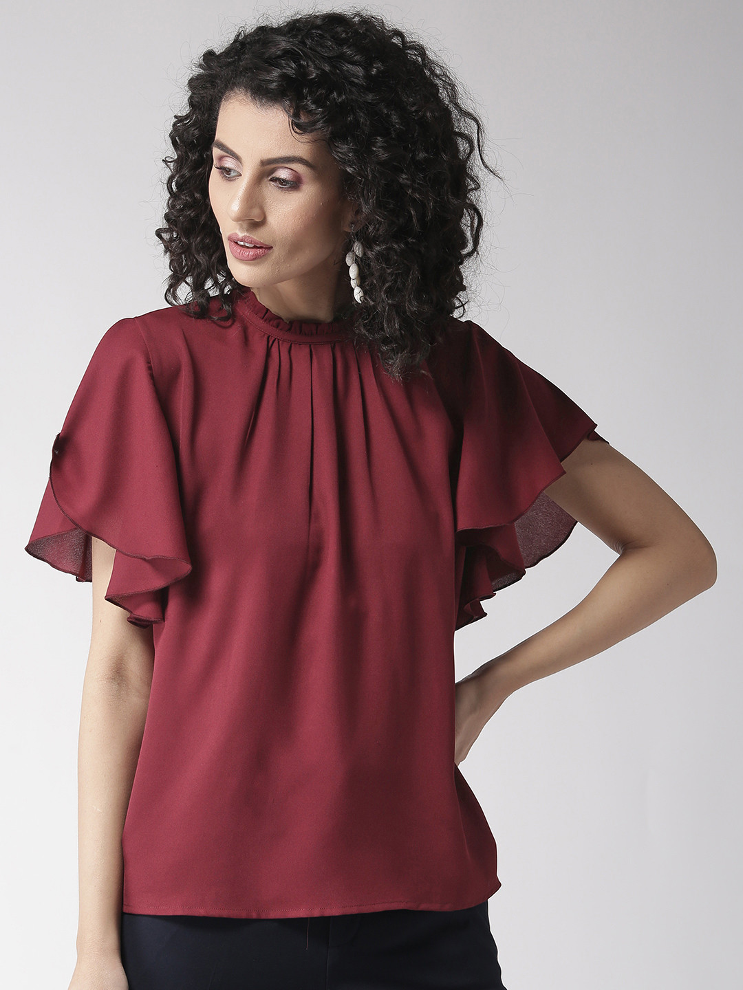 

Style Quotient Women Maroon Solid Top