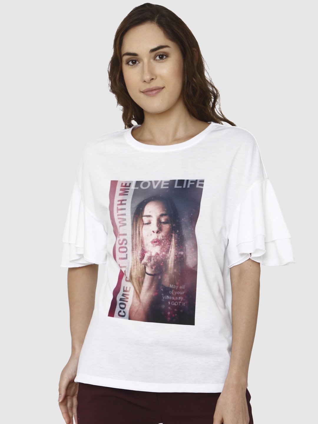 

Vero Moda Women White Printed Top
