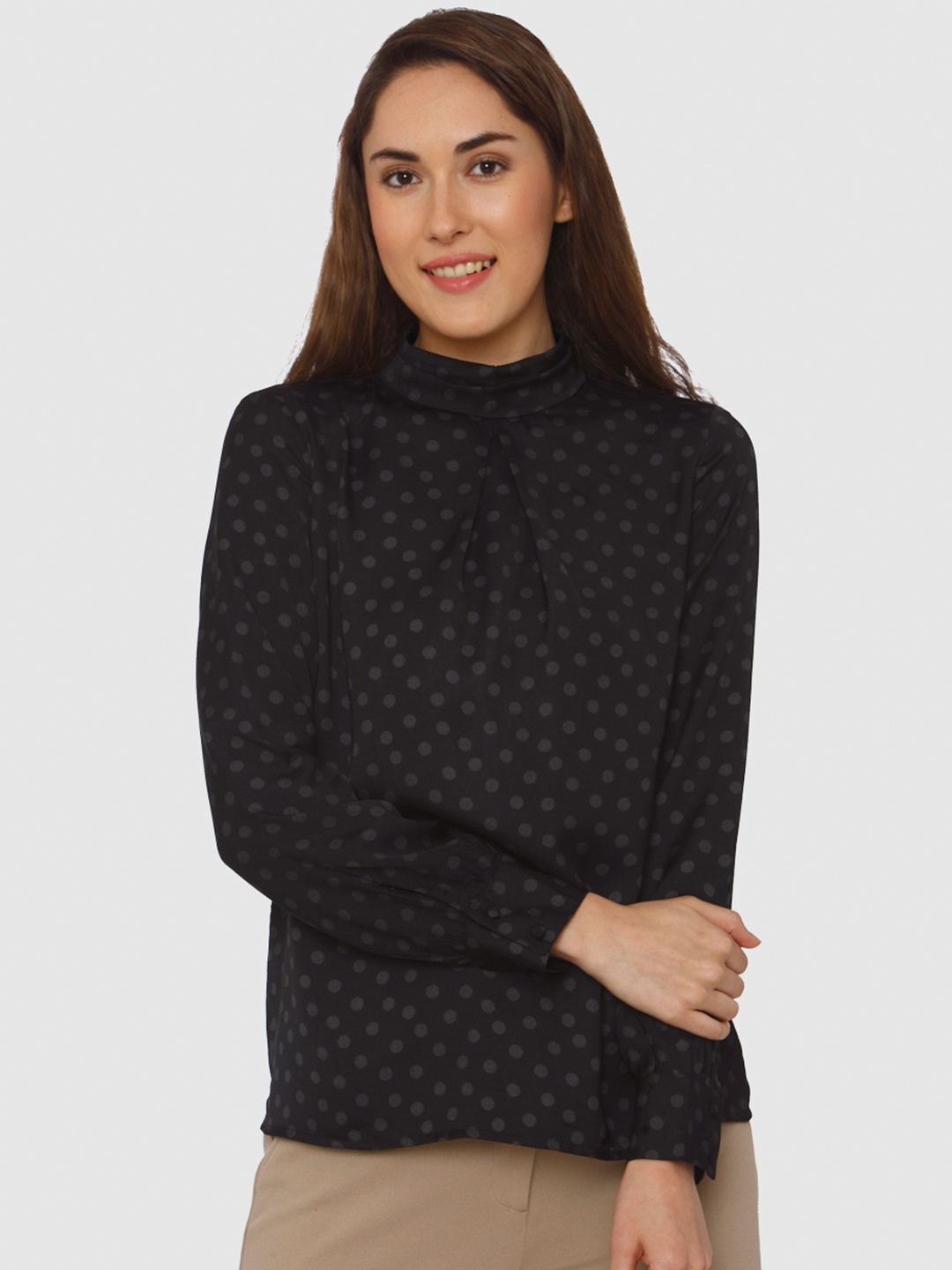 

Vero Moda Women Black & Grey Printed Top