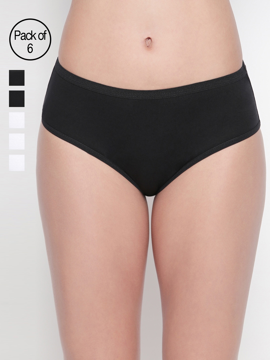 

BODYCARE Women Black & White Pack of 6 Hipster Briefs E26BBBWWW