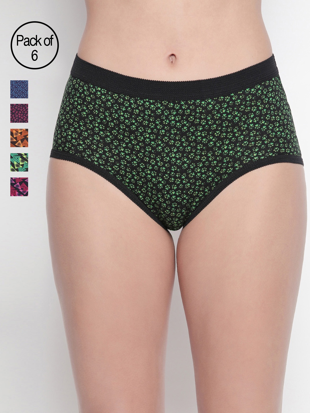 

BODYCARE Women Pack of 6 Printed Hipster Briefs in Assorted Color E25000-6PCS