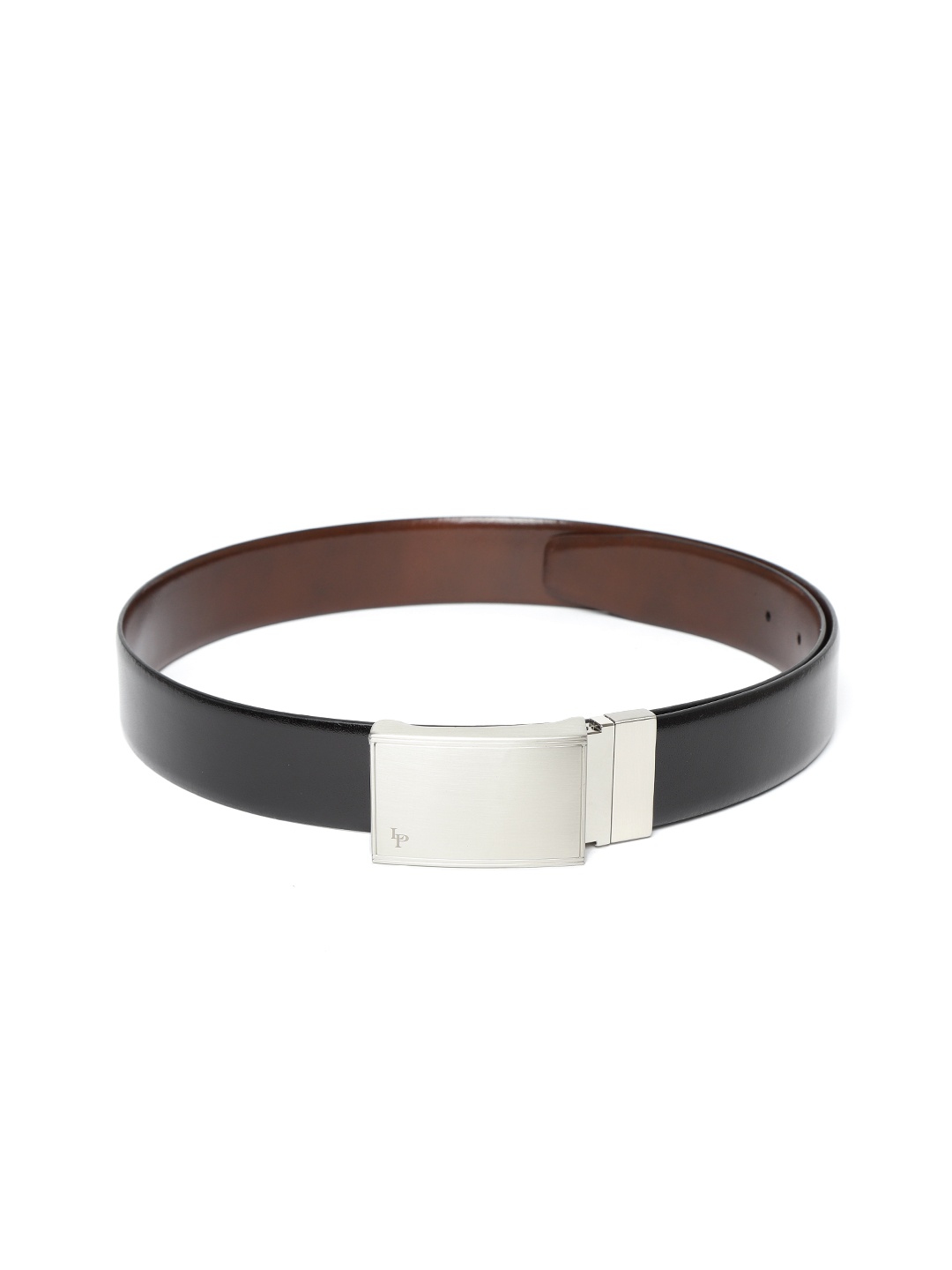 

Lino Perros Men Black & Brown Leather Solid Reversible Belt