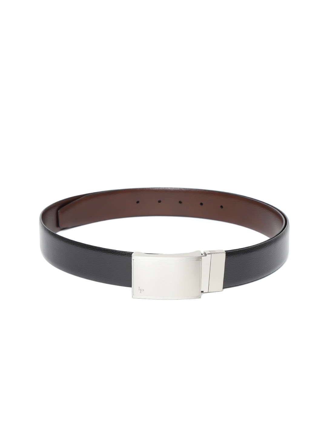 

Lino Perros Men Black & Brown Leather Solid Reversible Belt