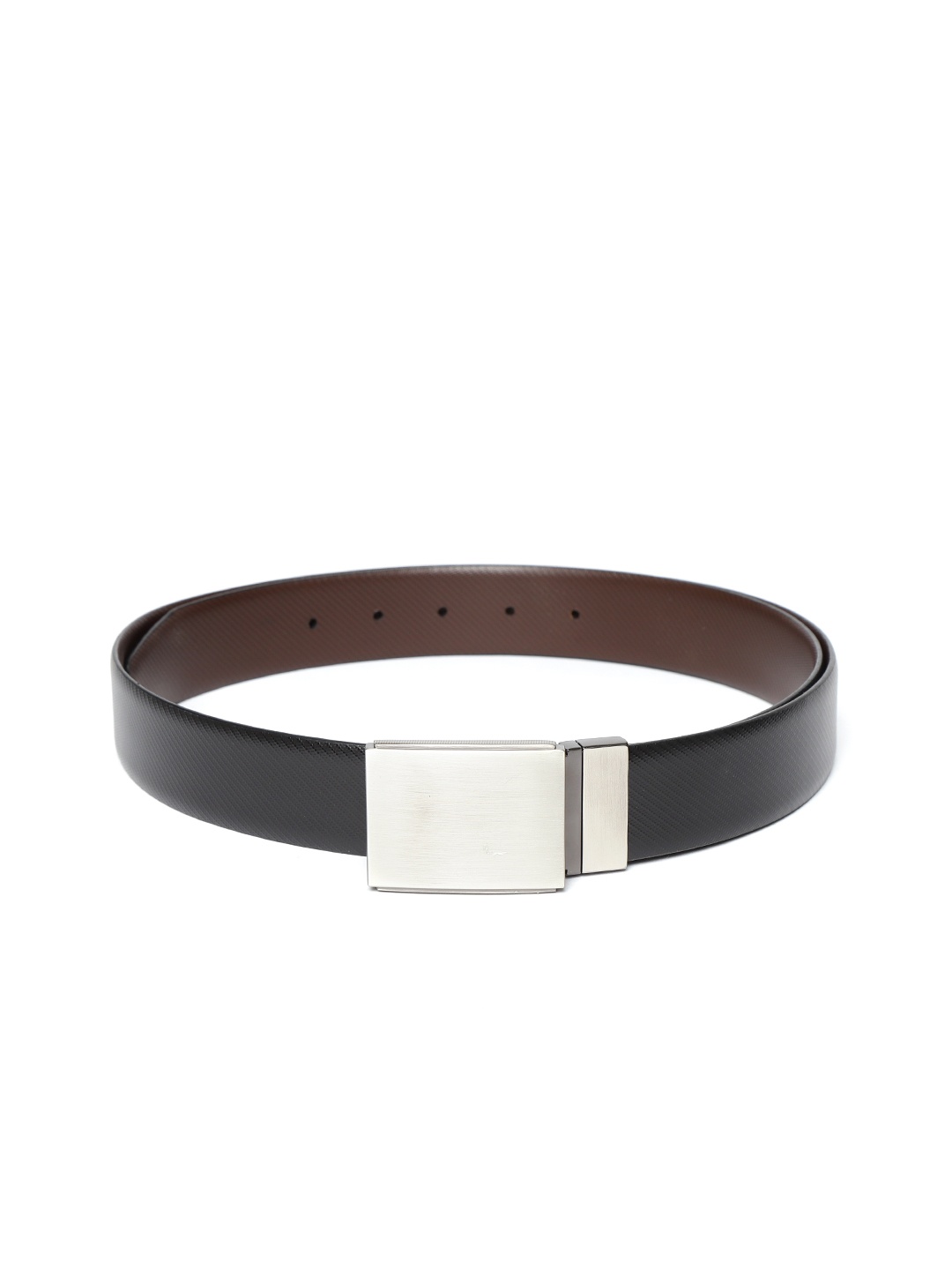 

Lino Perros Men Black & Brown Textured Reversible Leather Belt